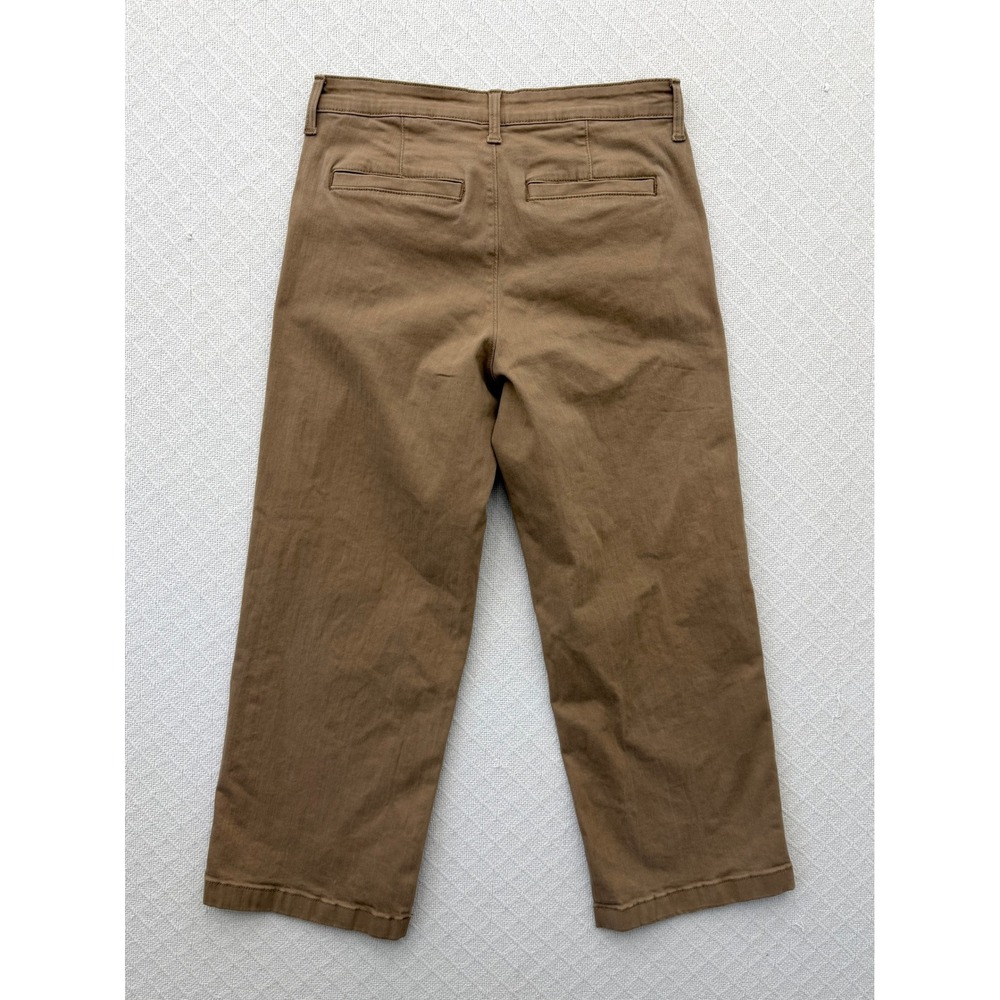 Ella Moss Wide Leg Crop Chino Pant Brown Stretch High Rise Cotton Twill Womens 6 - Picture 4 of 7